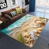 2025 Neuer Seestern Strand Muschel Seestern Sand Teppich Teppich für Wohnzimmer Schlafzimmer Zuhause Sofa Dekoration, Kinder Spielen Rutschfeste Bodenmatte