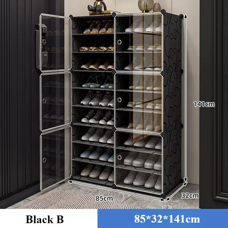 Shoe Rack Dustproof Stackable Shoe Shelf Multilayer Detachable Big Capacity Storage Racks Transparent Entrance Storage Shelves