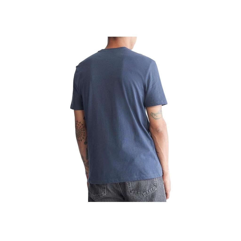 Calvin Klein Minimalist Comfortable Versatile Printed Crew Neck Short Sleeve T-Shirt Men Tops Navy-Blue 40HP825-410