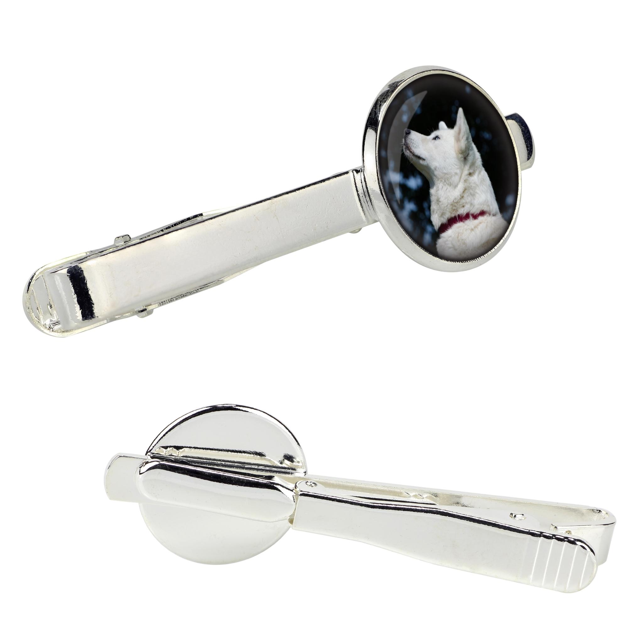 

Akita, Akita Inu - tie clip in a box, stylish tie, personalized jewelry from the Art-Dog brand срібний