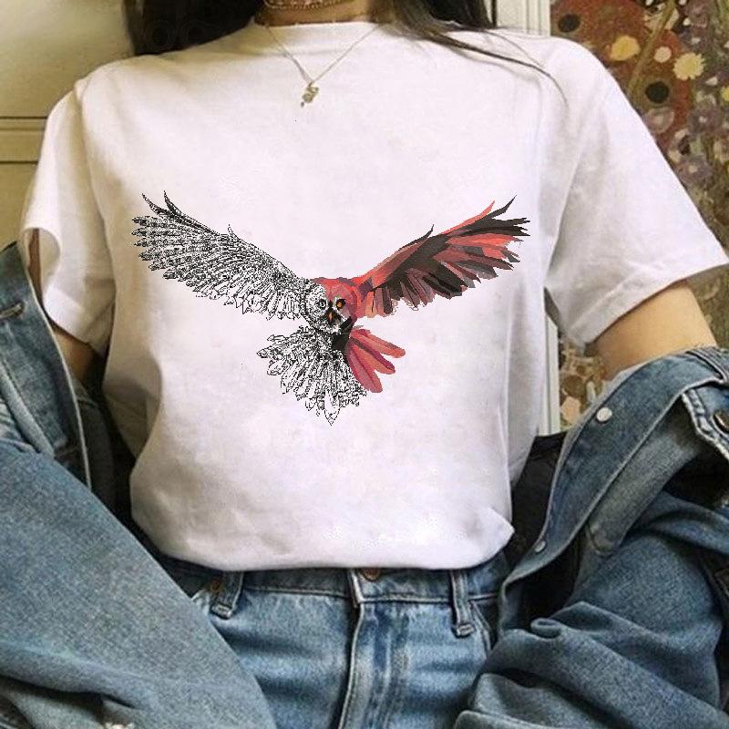 Fox Cartoon Print T Shirt Women Harajuku Casual Funny T Shir Women Clothing Tops Aesthetic Clothes Graphic T Shirts