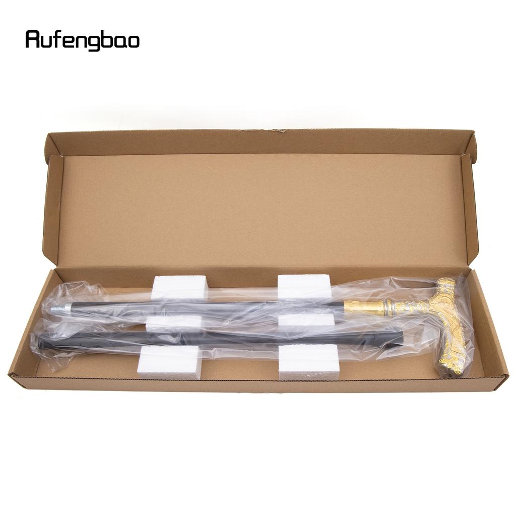 Golden White Dragon Luxury Pattern Walking Stick Party Fashion Elegant Walking Stick Decorative Cospaly Cane Knob Crosier 89cm