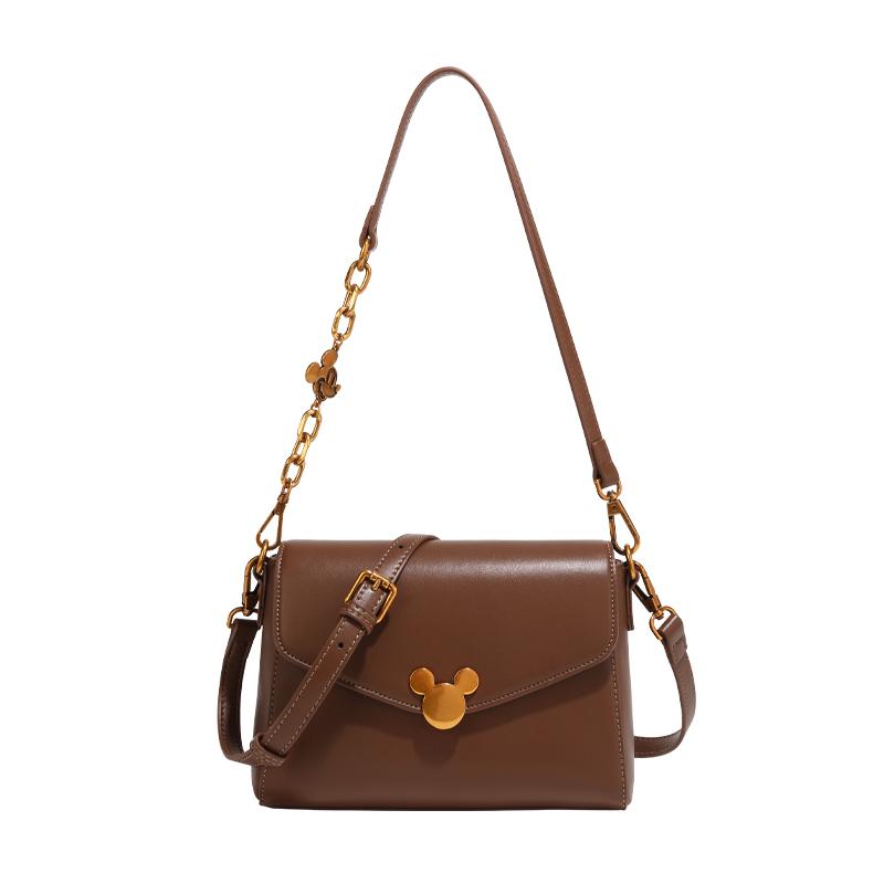 New Disney Mickey Series PU Shoulder Bag, Crossbody Bag Medium Size Women's Black Brown Walnut BMK-71891K