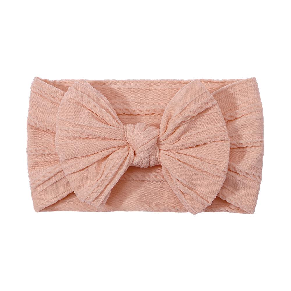 Solid Cable Bow Baby Headband for Child Nylon Layers Headwear Kids Elastic Turban Headwraps Newborn Boys Girls Hair Accessories