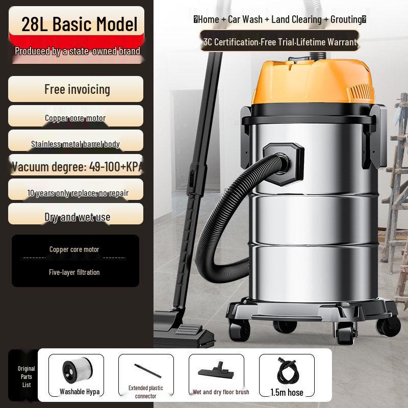 High-Power Industrial Vacuum Cleaner for Home, Car, and Small-Scale Cleaning