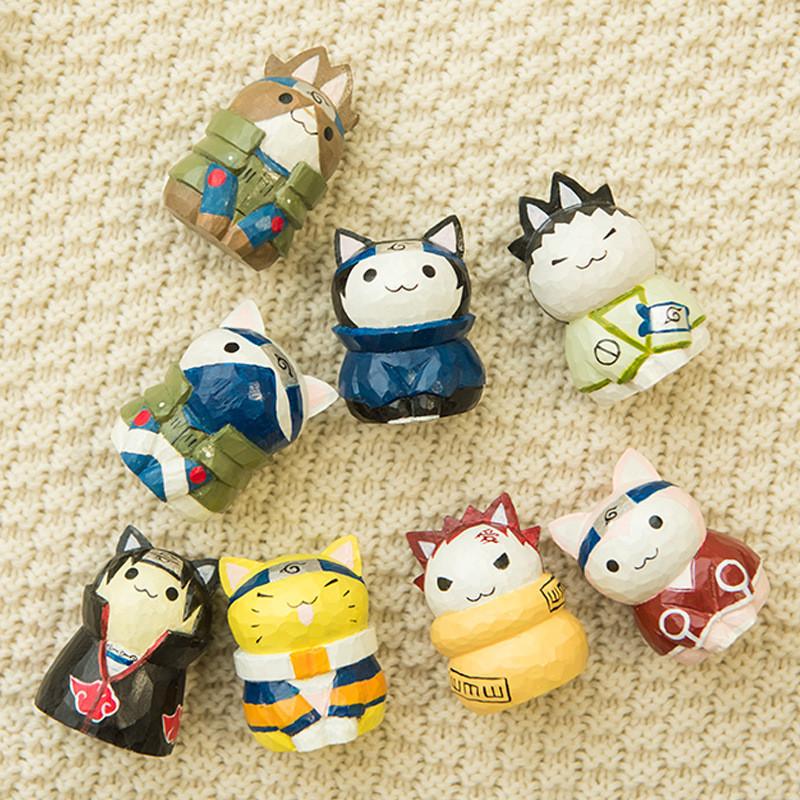Naruto Houtsnijwerk Kat Figuur Cadeau Voor Huis Kantoor Decoratie En Verzamelaars