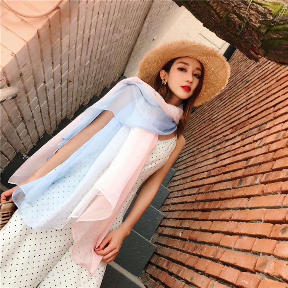 Women Stylish Gradient Colour Beach Sun-screen Scarf Fashionable Tippet Festival Gift
