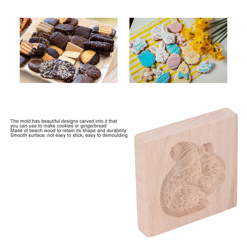 Natural Beech Wood Cookie Cutter Smooth Surface Biscuit Mould Baking Stamp Christmas Baking