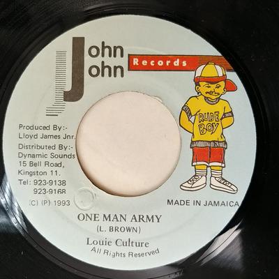 7inch Record LOUIE CULTURE - One Man Army NONE John John Recor 1993 Jamaica Reggae, Ska & Dub Used