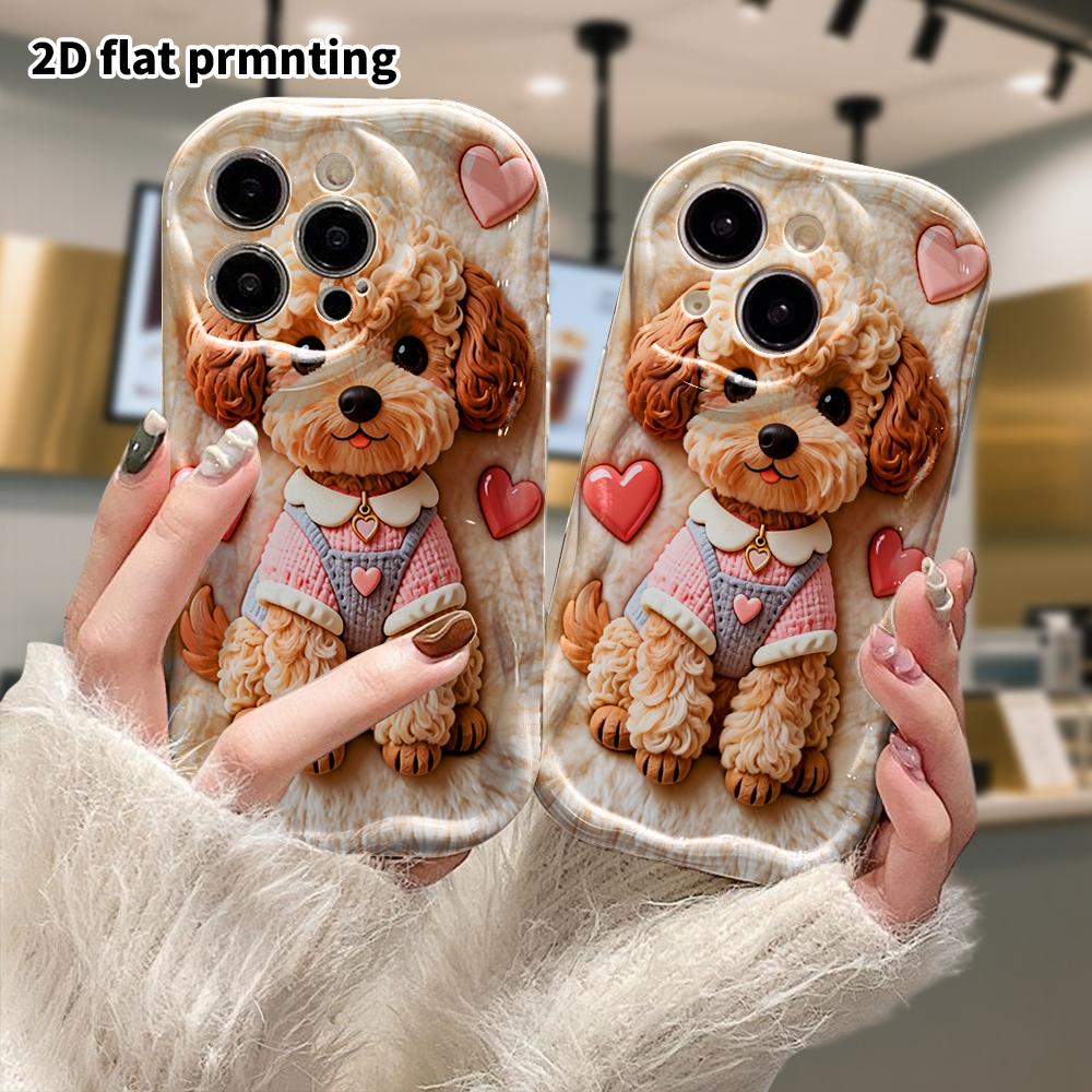 Phone Case: 2D Flat, Suitable for iPhone 18 17 16 15 14 13 12 Pro, Protective Case, Phone Decoration, Teddy Puppy, Halloween and Christmas Gift