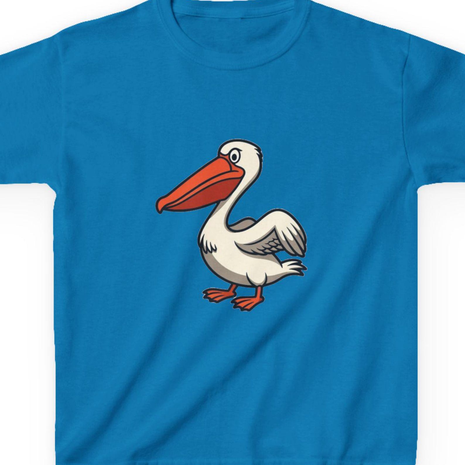 Pelican Kids Tshirt | Cute Seaside Bird Shirt Fast & Free Shipping USA 140
