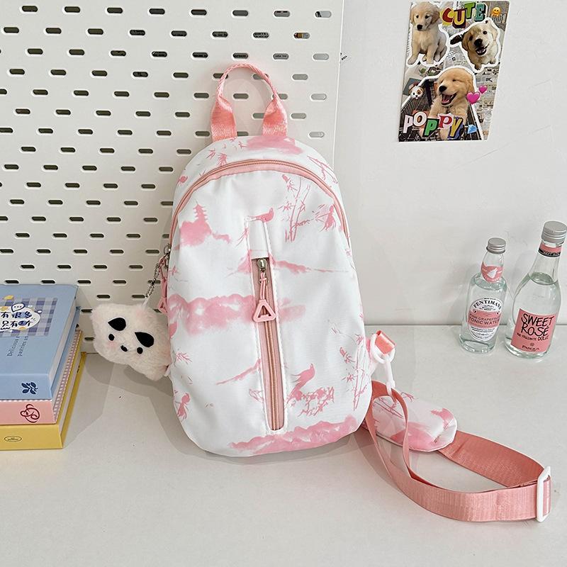 Korean Version of Fashion Breast Bag Tie-dye Niche Design Messenger Bag Ins Simple and Versatile Women's Bag Small Fresh Girl Breast Bag