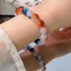 Modern Chinese Style Handmade Bracelet With Deep Sea Glass And Blue Tiger Stones Eye