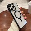 Fargeramme, klart akrylmagnetisk telefondeksel til iPhone 16 Pro Max, 15 14 Pro 11 13 12 11, for Magsafe, støtsikker linsebeskyttelse, gjennomsiktig TPU-deksel