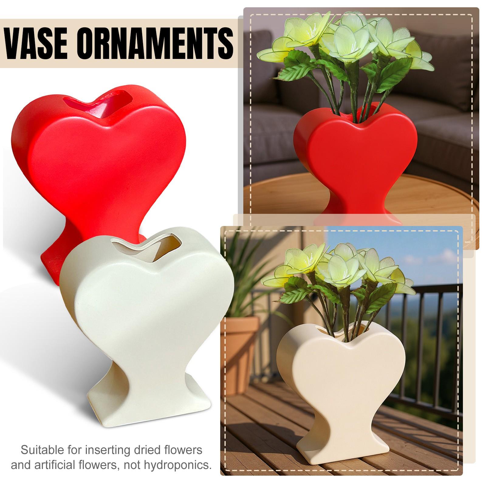 

Love Vase, Unique Decorative Vase, Suitable For Home, , Dining Table, Dining Table Center Decoration One Size червоний