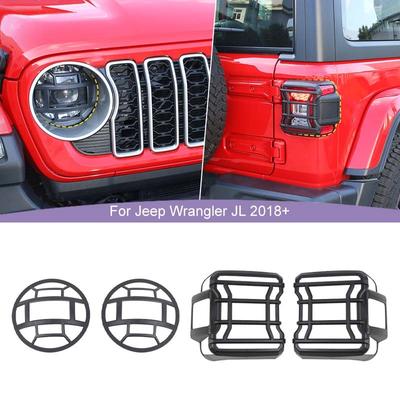 Aizmugurējo lukturu vāki Aizmugurējo lukturu korpuss ABS priekšējo lukturu apdares vāka uzlīme Jeep Wrangler JL 2018-2023 ārējiem piederumiem