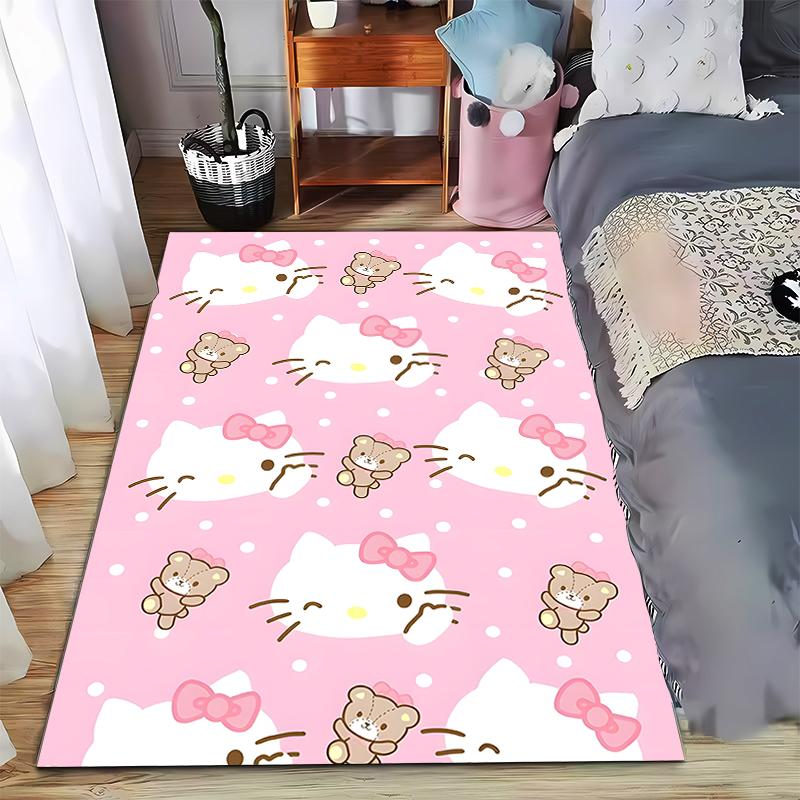 

Cute Cat and Bear Pattern Carpet for Kids Room Decor Suitable for use as an anti-slip game mat for living room and bedroom sofas 40x60cm( 15x23in )