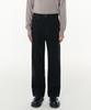 Brushed-Lined Wide Denim Pants [Black]