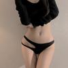 Sexy Bikini Panties with Hollowed Out Design, Seamless Buttocks Coverage Low Waist Triangle Women's Panties