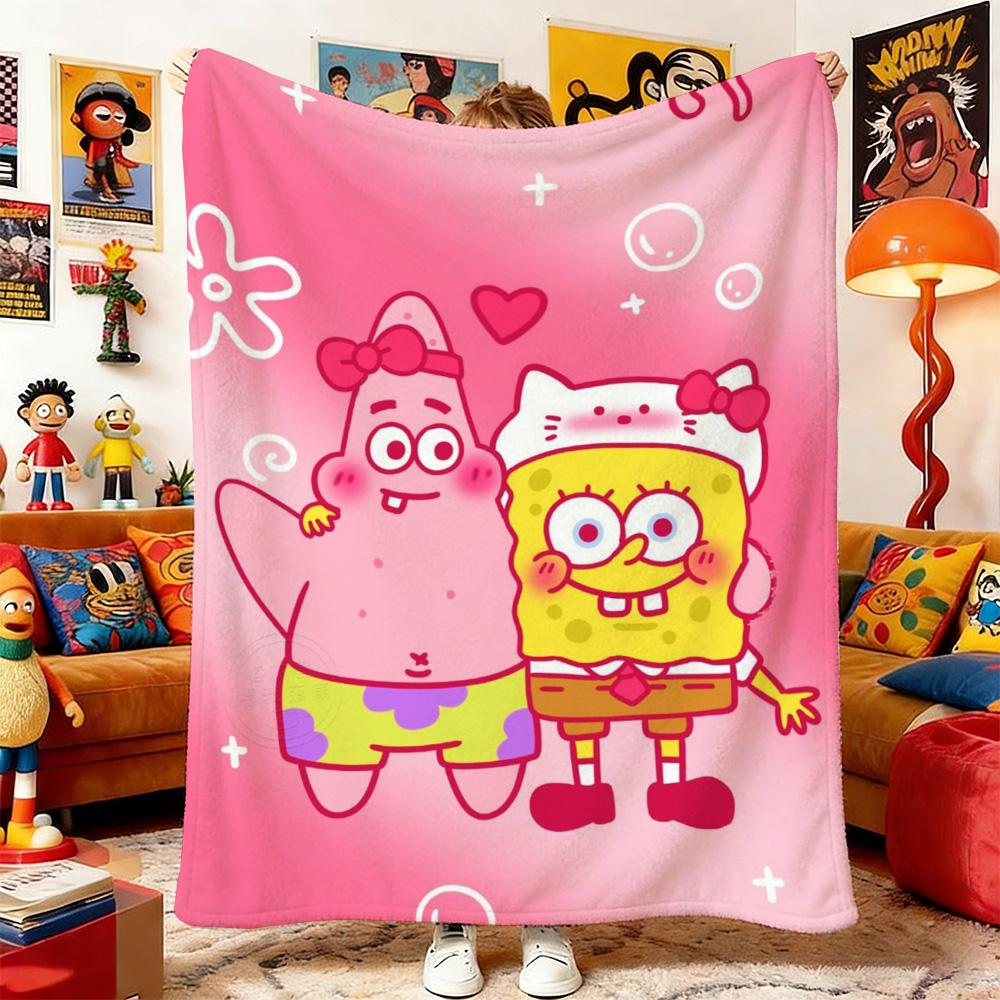 Throws Nap S-Sponge-Bobs Blanket and Blankets for Baby Bedspread On the Bed Anime Home Decoration Sofa Bedspreads Picnic Throw