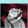 Ring Gemstone Bling White White Rhinestone Diamond Elegant
