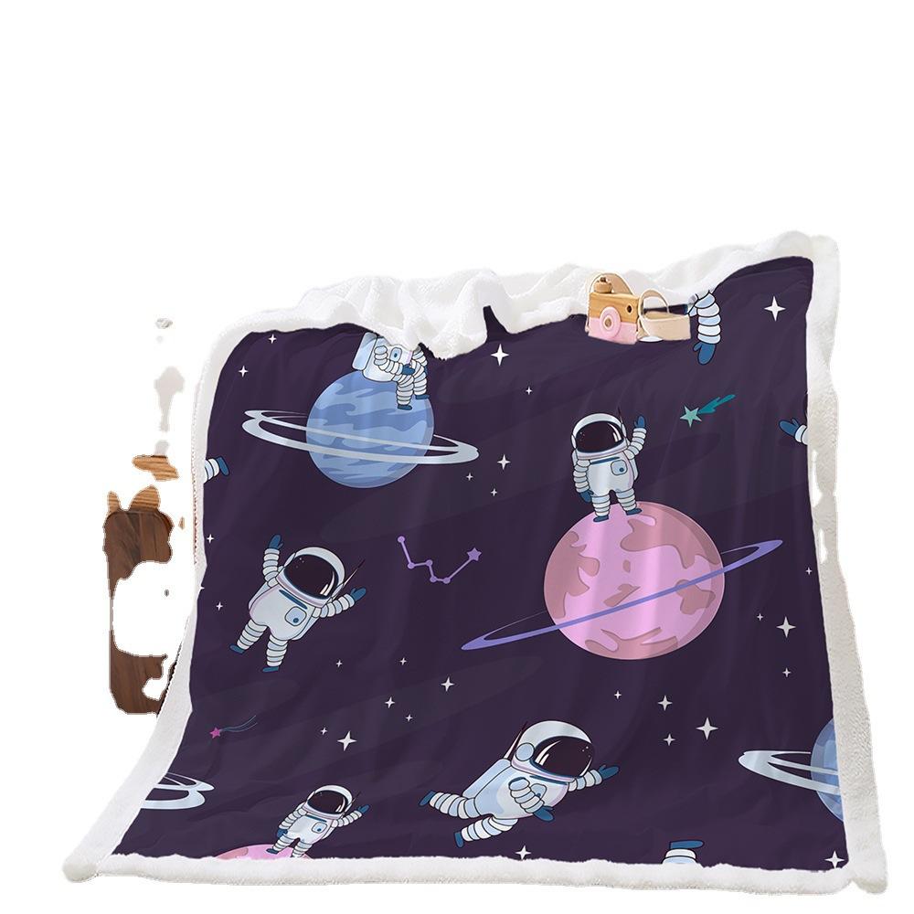 Blankets Astronaut Planet Blankets Lamb Fleece Crystal Fleece Blankets All Seasons