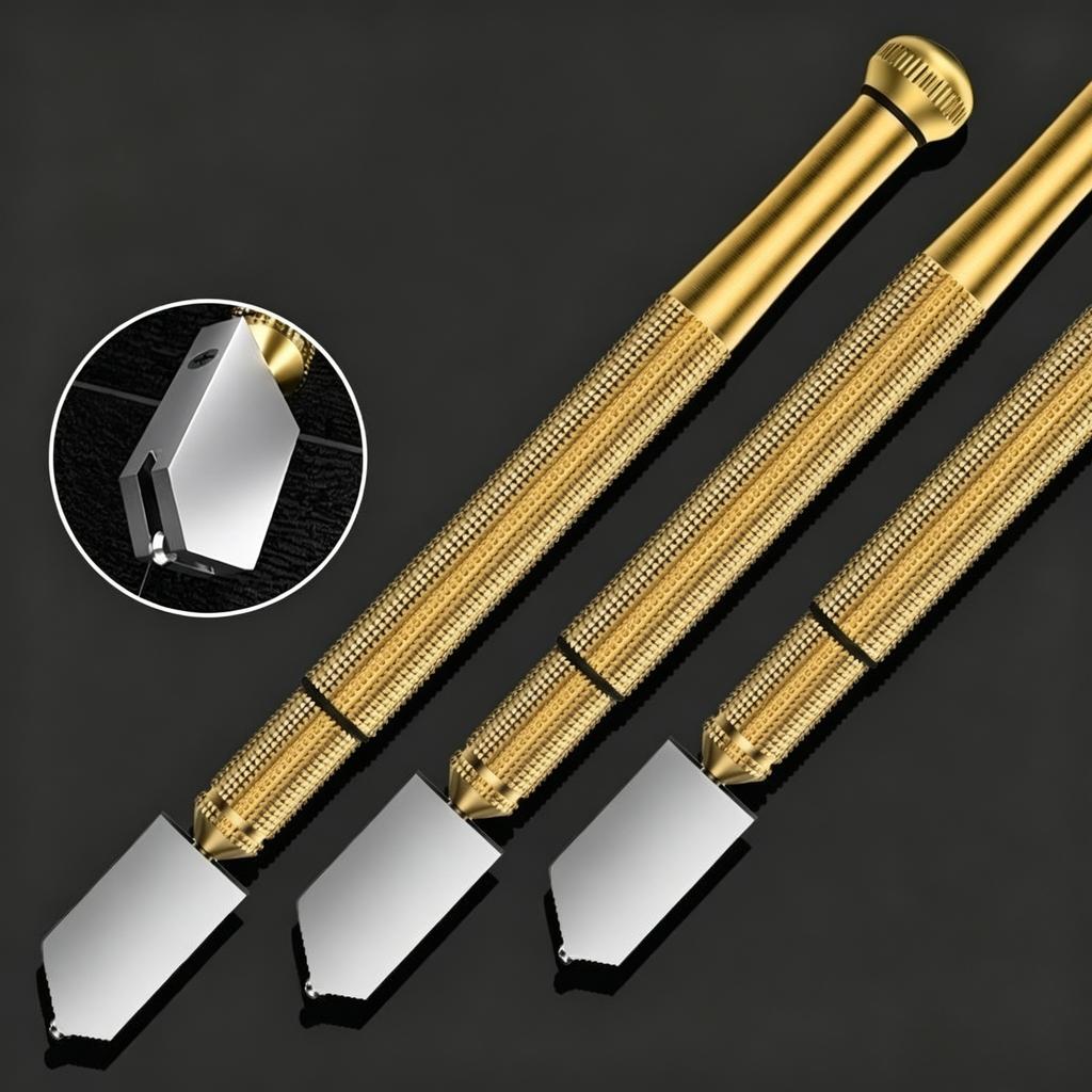 Diamond Glass Cutter Tool 175mm Anti Slip Handle Portable Cutting Pen for Glass Tile Mineral Engraving Construction Use
