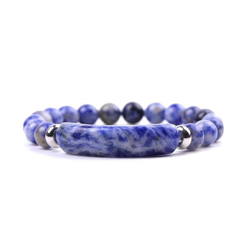 New Stylish Natural Stone Bracelet Men Women Obsidian Malachite Sodalite Tiger Eyes Stone Strand Braslet Gift For Lovers Pulsera