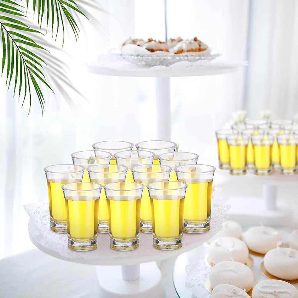 1.2oz Acrylic Shot Glass Bulk Set with Thickened Base Plastic Clear Shot Glasses Cups for Vodka,Whiskey,Tequila,Espresso,Liquor