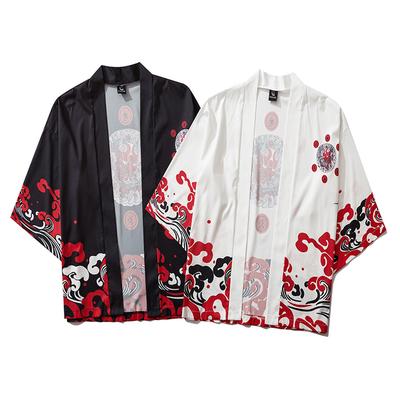 Summer Japanese Five Point Sleeves Kimono Mens And Womens Cloak Jacke Top Blouse