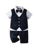 Completo Due Pezzi Estivo da Ragazzo Stile Gentiluomo Britannico: Top a Maniche Corte e Papillon