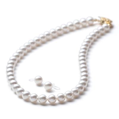 Pearl Necklace Set 8mm Gold Resin Earrings Resin Earrings Resin [VOTRE COUTURE] (39, Earrings)