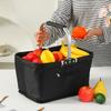 Cesto per la Spesa da 26 L con Telaio in Alluminio Borsa Termica da Picnic per Supermercato