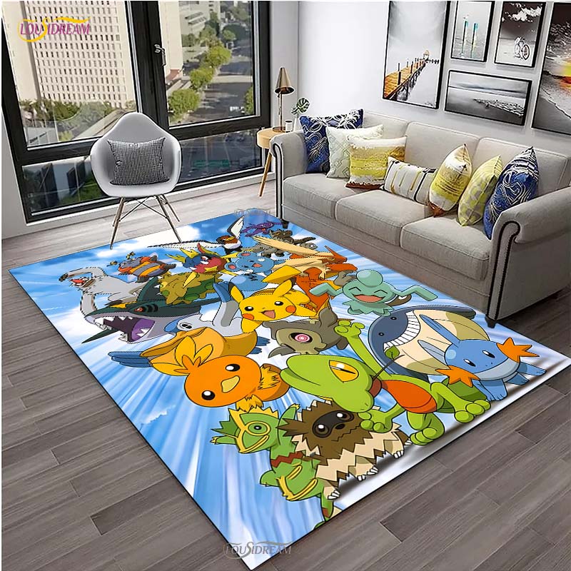 Pokemon Pikachu Κινούμενα Σχέδια Anime Χαριτωμένο Χαλί για Σαλόνι Υπνοδωμάτιο Χαλί Κουζίνας Πόρτας Παιδικό Αντιολισθητικό Πατάκι Δαπέδου Alfombra Δώρο Γενεθλίων