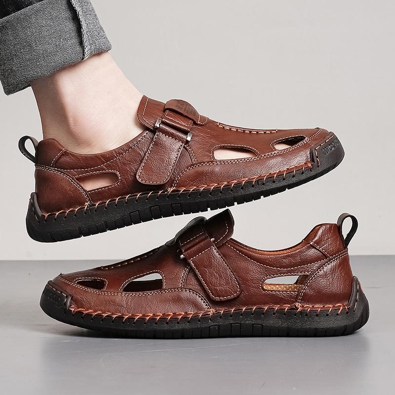 Hot Sale Summer Men's Sandals Outdoor Men's Beach Sandals Handmade Leather Roman Sandals Fashion Men Water Trekking Sandals
