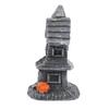 1pc Haunted House Halloween Ornament Retro Resin Decor Scary Light Up Led Lamp For Party Home Decor Halloween Adornments