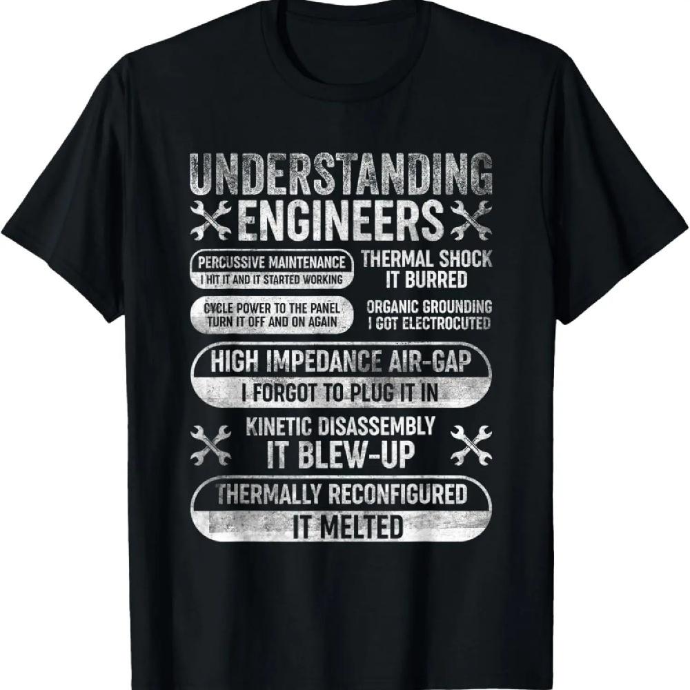 

Understanding Engineers Funny Sarcastic Engineering Vintage T-Shirt S