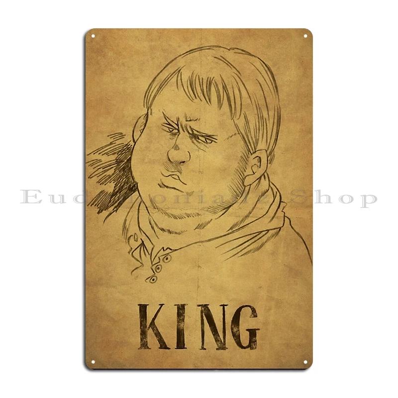 Escanor Efterlyst Metallskylt Väggmålning Tryck Garage Klubb Affisch Merlin King Gowther Diane Meliodas Efterlyst Plåtskylt Affischer