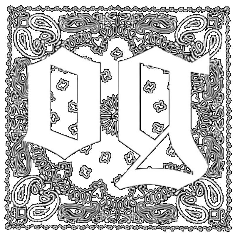 Og Bandana Print T Shirt Black White Lettering and Pattern Design for Casual Wear