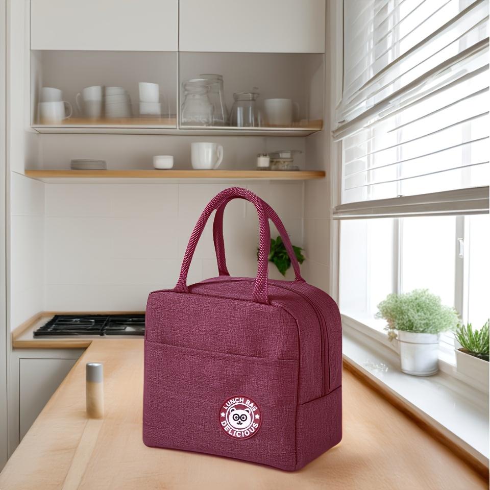 Large Insulated Lunch Bag, Thick Aluminum Foil, Multi-Functional & Cute Design for School and Picnics