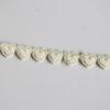 F22 Japanese Mercerized Cotton Embroidery Lace Trim with Small Heart Design, 0.8cm Width, for Skirt Hem Decoration and DIY Clothing.