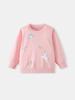 Unicorn Rainbow Print Girls' Round Neck Sweatshirt - Autumn/Winter Sportswear for 2-6 Years