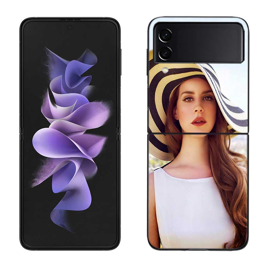 Singer Lana D-Del Rey Phone Case For Samsung Z Flip 7 6 5G Galaxy Z Flip 5 4 3 Black Hard Cell Cover Luxury PC Shell Coque
