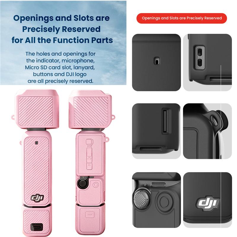 For DJI Osmo Pocket 1 Colorful Silicone Protective Case with Base Anti-Scratch Shockproof Full Cover Shell Camera Accessories