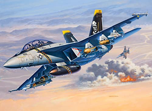 Revell 1/72 scale US Navy F/A18F Super Hornet Jolly Rogers plastic model kit, model number 03834, molded in color