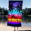 Rainbow Palm Beach Towel Single Sided 2D Print Soft Microfiber Beach Towel Beach Pool Spa Bathroom Tropical Decor Vibrant Gift
