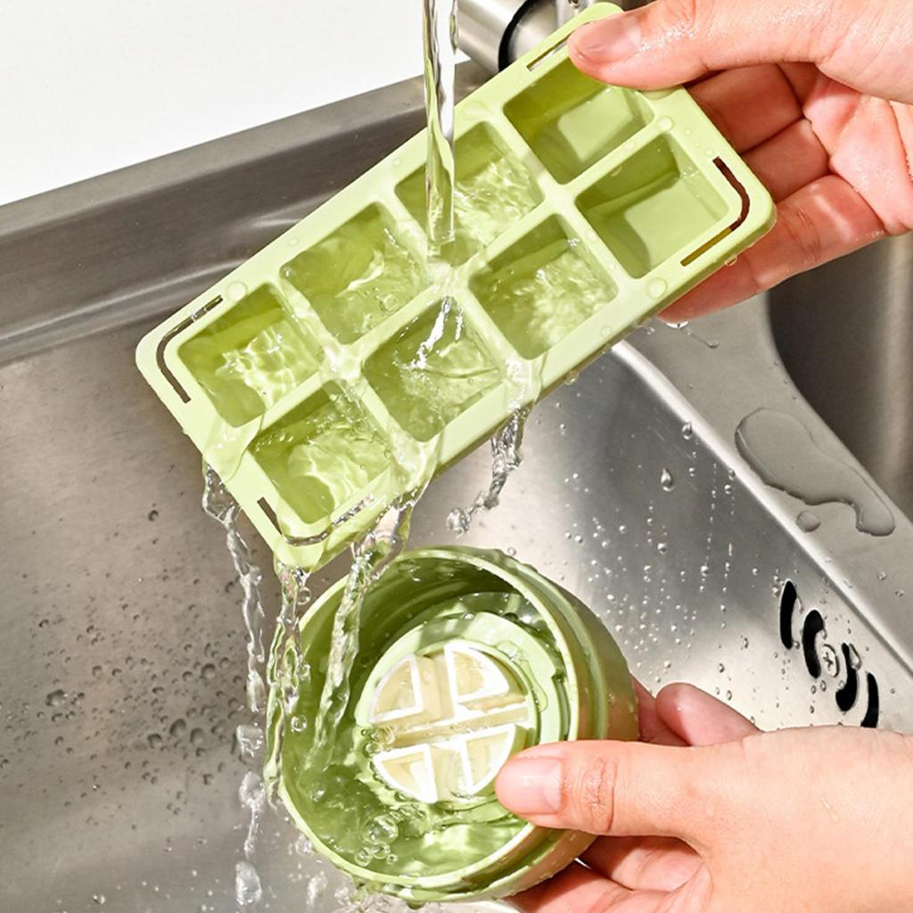 Ice Cubes Tray Cup 8 Grid Portable Ice Maker Large Capacity Storage Container For Freezer Cocktail Drink Summer Ice Maker Tools