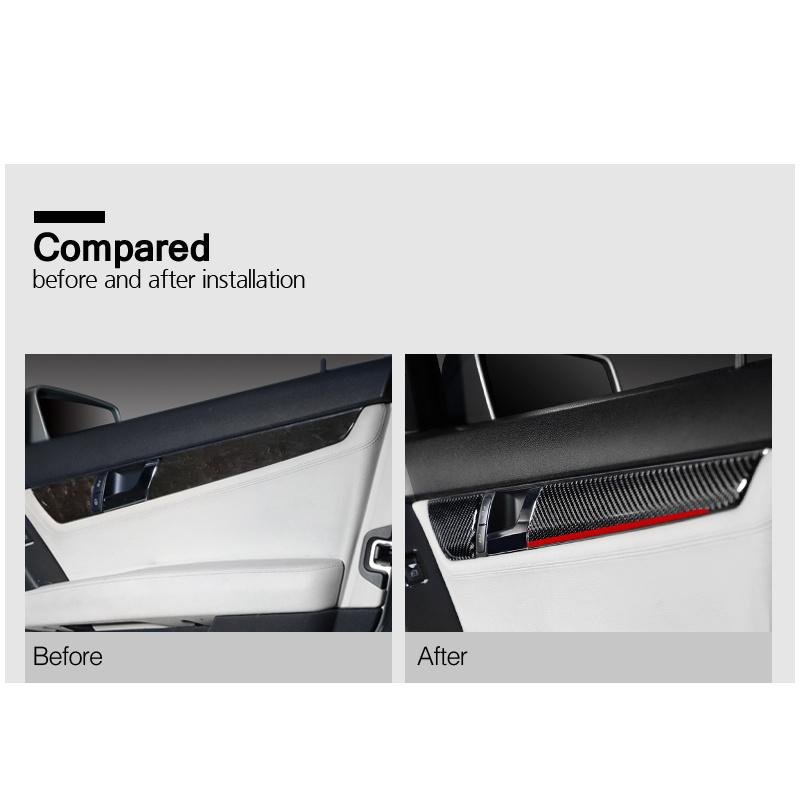 For Mercedes C Class W204 Interior Decoration Moulding Carbon Fiber Seat Adjust Button Decals Car Sticker Door Panel