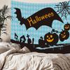 Home bedside room decoration Halloween tapestry, witch skull ghost print hanging cloth, background wall covering