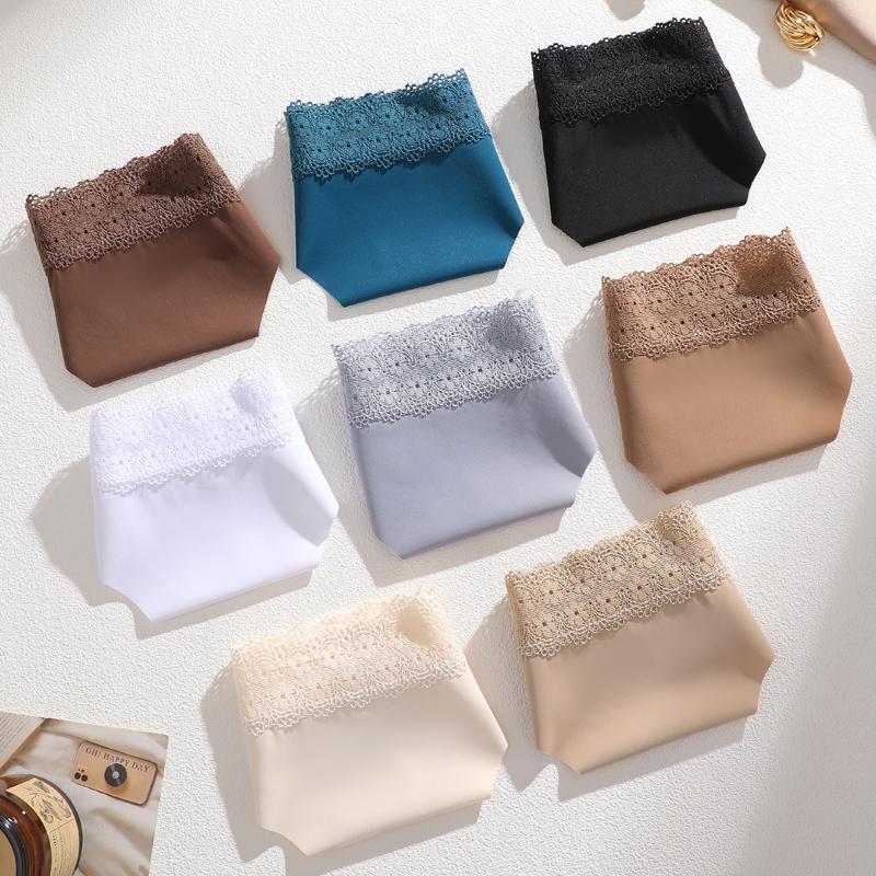 FINETOO 1 Stück Damen Übergröße Spitze Taille Nahtlose Unterwäsche, Weich, Bequem, Modisch, Atmungsaktiv, Schnelltrocknend Niedliche Unterwäsche S-XXL